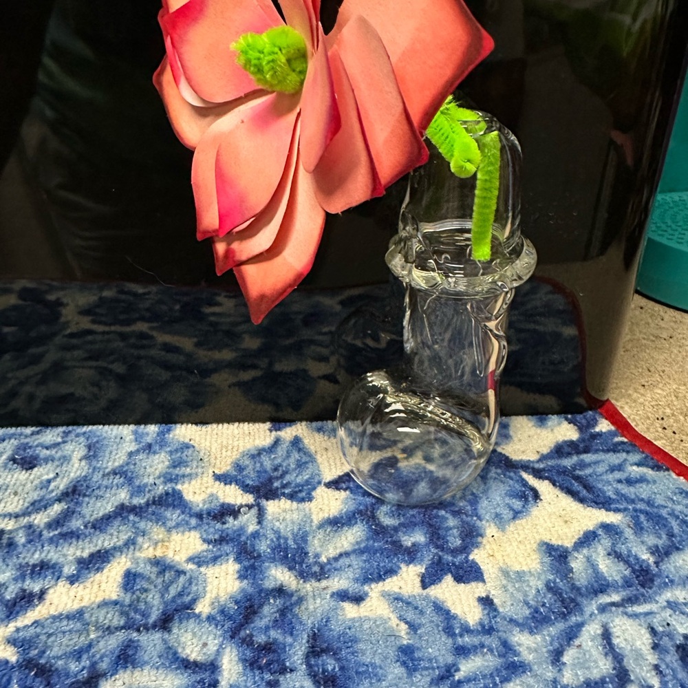 Glass penis vase